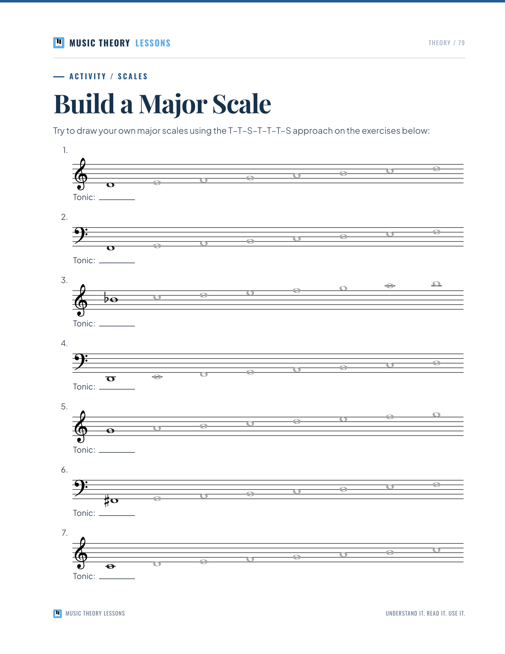 Build a Major Scale — actual textbook page 79